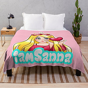 iamSanna Loves Unicorns Pink Throw Blanket RB1409